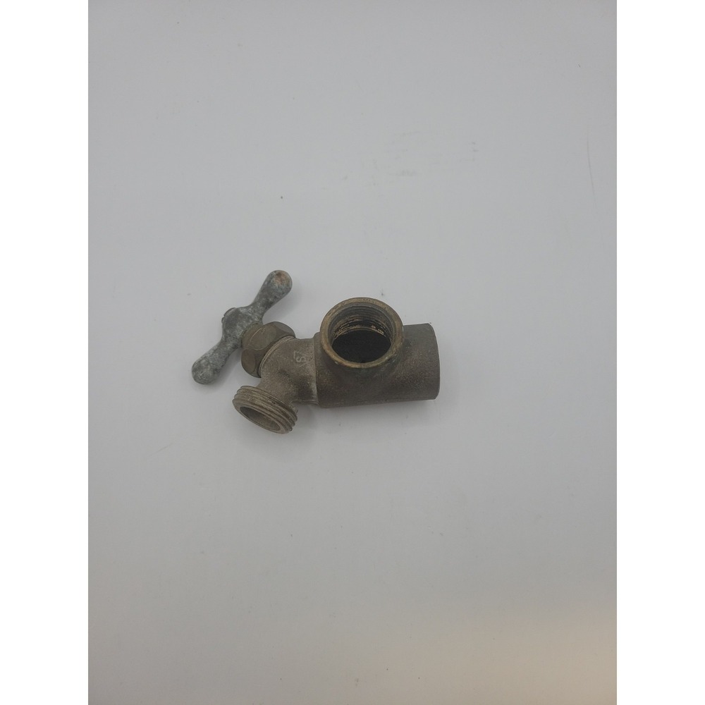 Vintage 3/4" Brass Water Hose Shut Off With 90 Degree‎ Rare